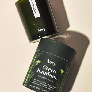 Aery Living Green Bamboo Scented Candle